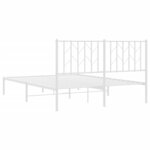 vidaXL Cadre de lit métal sans matelas et tête de lit blanc 140x190 cm