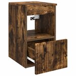 vidaXL Armoire de salle de bain Chêne fumé 30 x 44 5 x 50 cm