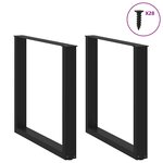 vidaXL Pieds de table à manger en U 2 pièces Noir 80 x (72-73) cm Acier