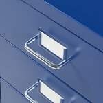 Caisson de bureau armoire meuble de rangement à roulettes avec 5 tiroirs 69 x 28 x 41 cm bleu 03_0009099