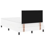 vidaXL Lit à ressorts avec matelas blanc  petit double  simili cuir.