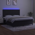vidaXL Sommier à lattes de lit et matelas LED Noir 160x200 cm Velours