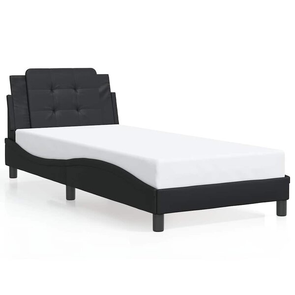 vidaXL Cadre de lit sans matelas Zadar noir 100x200 cm similicuir