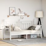 Lit de jour vidaXL avec lit escamotable blanc 75x190 cm en acier
