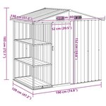 vidaXL Abri de jardin avec étagère Anthracite 205x130x183 cm Fer