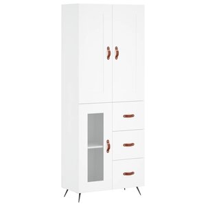 vidaXL Buffet haut Blanc 69 5x34x180 cm Bois d'ingénierie
