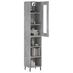 vidaXL Buffet haut Gris béton 34 5x34x180 cm Bois d'ingénierie