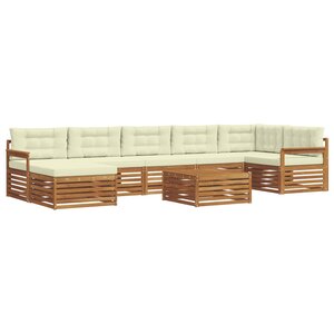 vidaXL Ensemble de canapés d'extérieur 8 pc Naturel et Crème