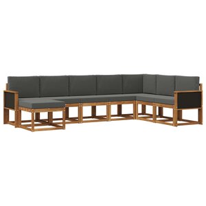 vidaXL Ensemble de canapés d'extérieur 8 pc Naturel et Anthracite