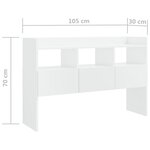 vidaXL Buffet Blanc brillant 105x30x70 cm Bois d’ingénierie