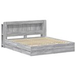 vidaXL Cadre de lit avec rangement Sonoma gris 200 x 200 cm