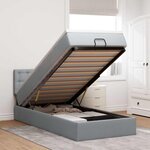 vidaXL Lit ottoman avec matelas gris clair 100x200 cm tissu