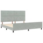 vidaXL Cadre de lit Gris clair 200x200 cm Velours
