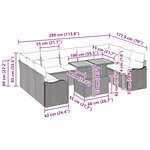 vidaXL Ensemble de canapé de jardin 10 Pièces gris et bleu marine