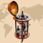 vidaXL Support de vin sous forme de globe Bois d'eucalyptus