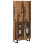 vidaXL Haut Armoire 2 Pièces Bois Ancien Bois Aggloméré et Verre