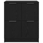Buffet en chêne noir vidaXL - 60 x 30 x 70 cm - Fabriqué en bois d'ingénierie