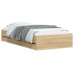 vidaXL Cadre de lit avec tiroirs sans matelas chêne sonoma 75x190 cm