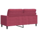 vidaXL Canapé à 2 places Rouge bordeaux 140 cm Velours