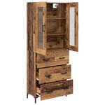 vidaXL Haut Armoire avec tiroir 2 Pièces Bois ancien Bois d'ingénierie