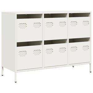 vidaXL Buffet blanc 101 5x39x73 5 cm acier laminé à froid