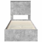 vidaXL Lit de Rangement Gris béton 75 x 190 cm Bois d'ingénierie