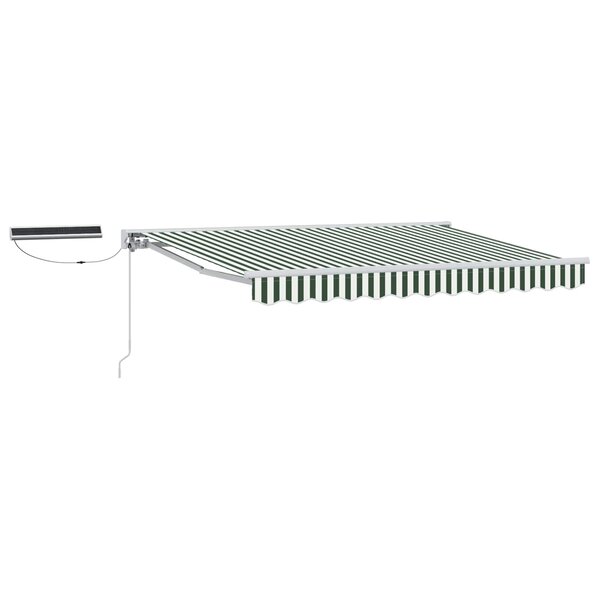 vidaXL Auvent rétractable électrique Vert et blanc 3 5 x 2 5 m