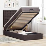 vidaXL Lit ottoman avec matelas et LED marron foncé 90x200 cm tissu
