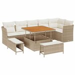 vidaXL Ensemble de canapé de jardin avec coussin 9 Pièces beige et crème