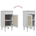vidaXL Table de chevet SENJA aspect de rotin blanc bois de pin massif