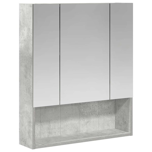 vidaXL Armoire Miroir de Salle de Bain Gris béton 60 x 14.5 x 70 cm