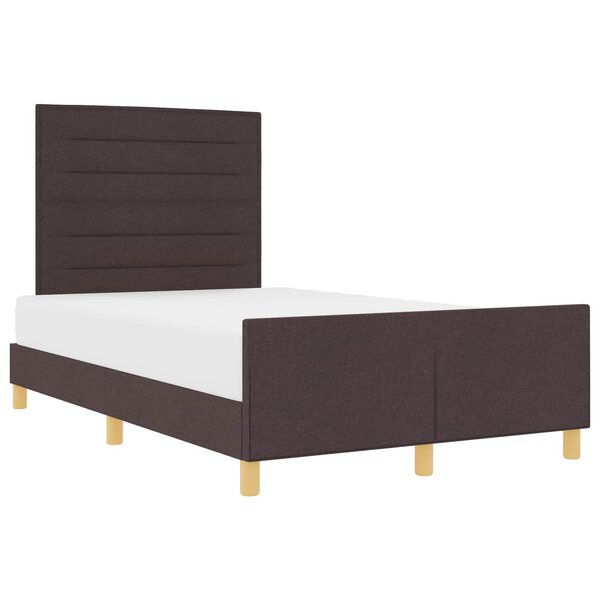 vidaXL Cadre de lit avec tête de lit Marron foncé 120 x 190 cm tissu