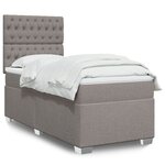 vidaXL Sommier à lattes de lit avec matelas Taupe 90x200 cm Tissu
