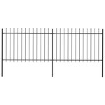 vidaXL Clôture de jardin avec dessus en lance Acier 3 4x1 2 m Noir
