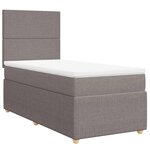 vidaXL Sommier à lattes de lit avec matelas Taupe 90x190 cm Tissu