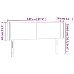 vidaXL Tête de lit avec oreilles Gris 147x16x78/88 cm Similicuir