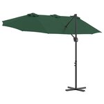 vidaXL Parasol cantilever de jardin Vert 372 x 198 x 243 cm