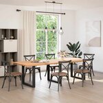 vidaXL Dessus de table marron clair bois chêne massif rectangulaire