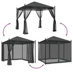vidaXL Tonnelle avec parois en filet anthracite 2 93x2 93 m acier