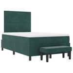 vidaXL Lit à ressort avec matelas & banc vert foncé 120x190 cm velours