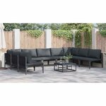 vidaXL Ensemble de canapé de jardin 9 Pièces Anthracite Acier