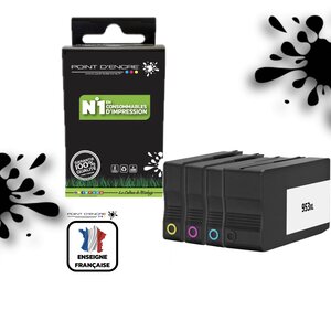 953XL - Pack de 4 Cartouches D'encre Noir/Cyan/Magenta/ Jaune - Grande capacité
