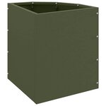 vidaXL Jardinière d'Angle Vert olive 30 x 30 x 35 cm Acier