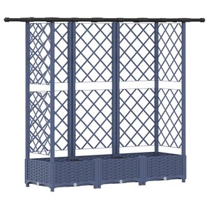 vidaXL Lit Élevé avec Treillis et Toit Gris 164 x 40 x 121 cm PP