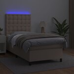 vidaXL Sommier à lattes de lit avec matelas et LED Cappuccino 80x200cm
