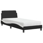 vidaXL Lit avec matelas Dover noir et blanc 90x190 cm similicuir