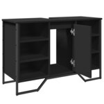 vidaXL Armoire lavabo de salle de bain noir 91x35x60 cm