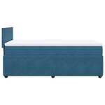vidaXL Sommier à lattes de lit avec matelas bleu 90x190 cm velours