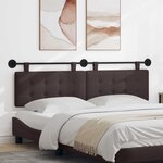 vidaXL Tête de lit suspendue Marron foncé tissu