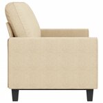 vidaXL Canapé à 3 places Crème 180 cm Tissu